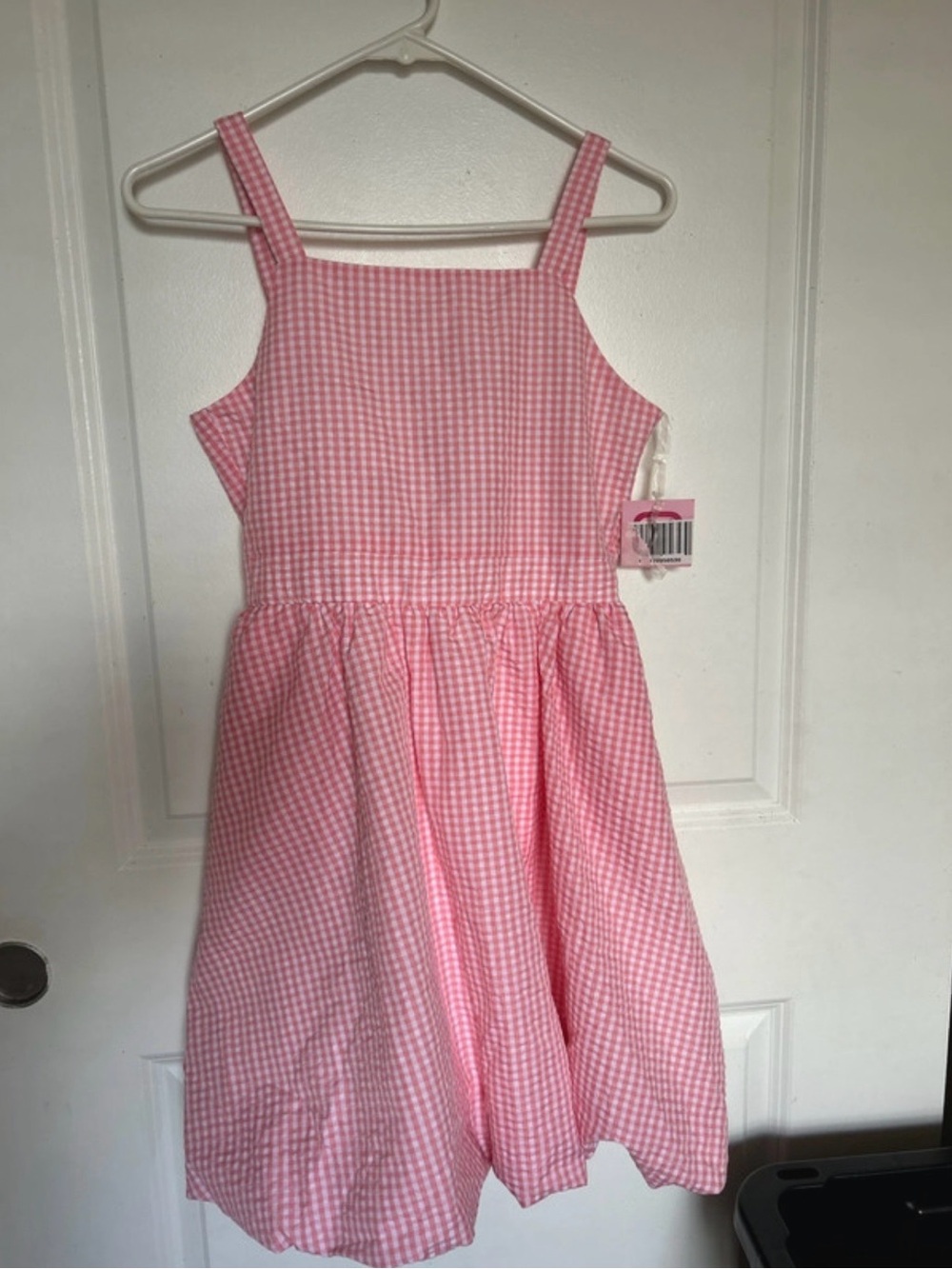 Rare Editions Pink Gingham Sundress with Slim Straps